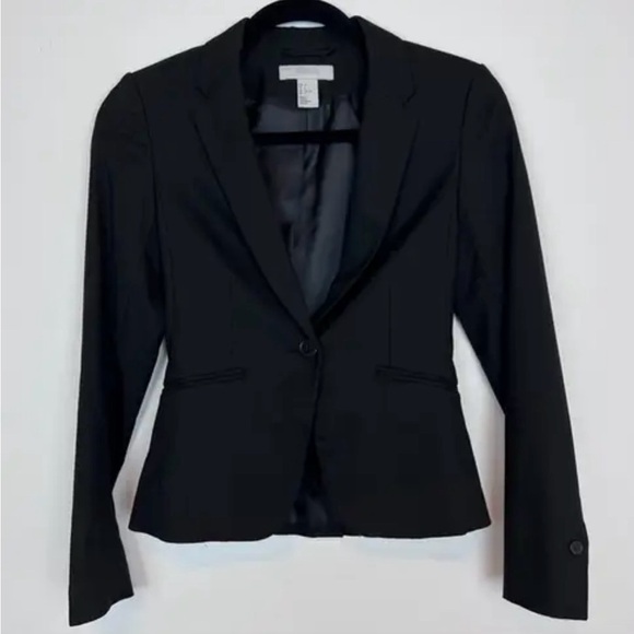 H&M Black Tailored Blazer with Notched Lapels - Picture 1 of 14